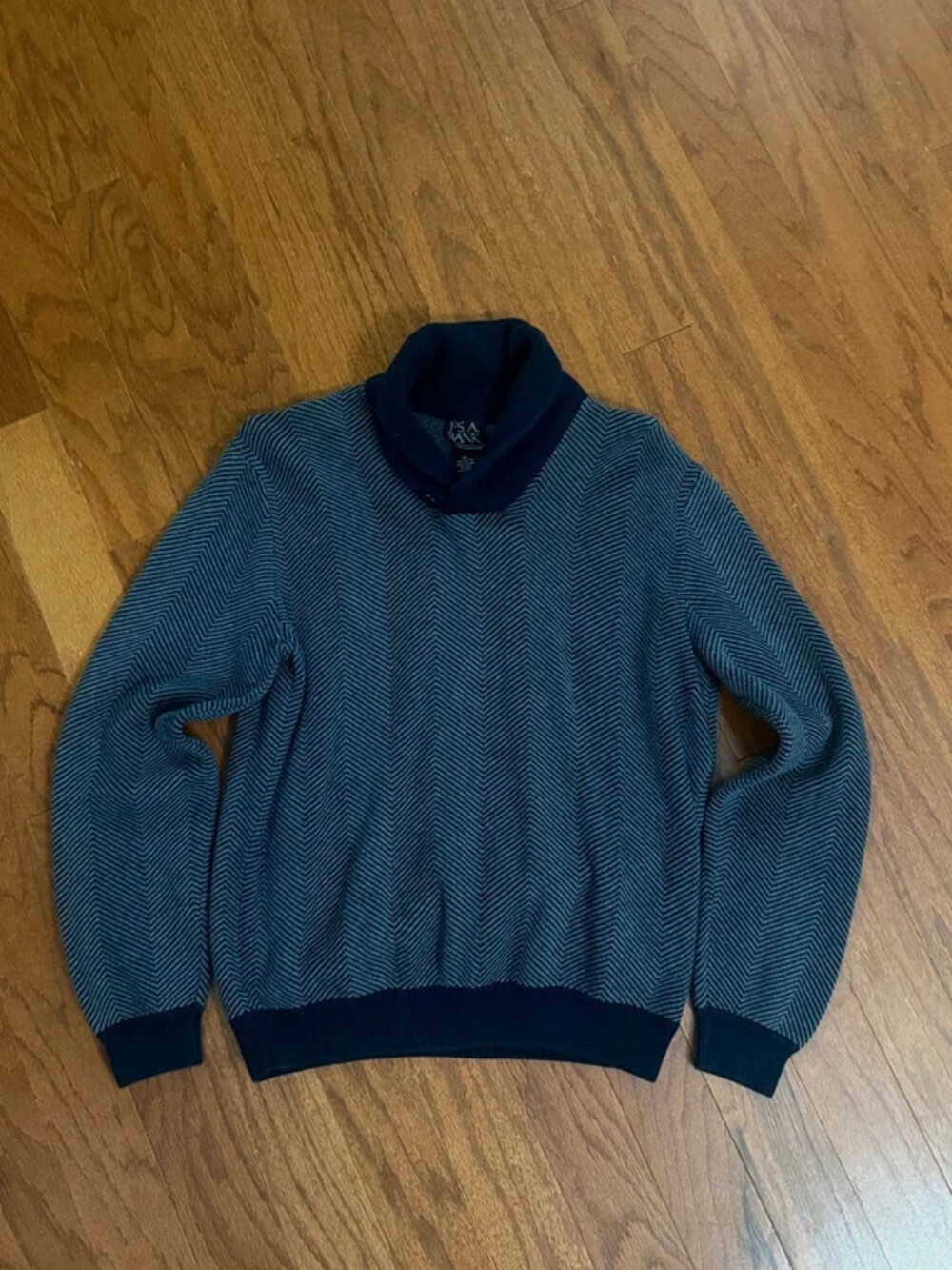 Jos. A. Bank Men's M Blue White Cotton Pullover Sweater